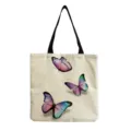 Bunte Schmetterling Druck Baumwolle Leinen Tote Bag, wiederverwendbare Shopper Tasche. - hm3976