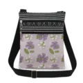 Small floral crossbody bag with dual zippers and adjustable strap for daily use. - Purple And White Floral (xk12524)