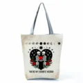 Segeltuchtasche mit Totenkopf-Druck, Vintage-Stil, große Kapazität, Schultertasche für den Alltag. - Lustiger Slogan Schedel Muster Stil (hlk2775)