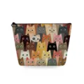 Borsa cosmetica con stampa di gatti, custodia da viaggio portatile e organizer per trucco. - Simpatico Gatto dei Cartoni Animati (sn3582)