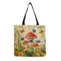 Sac cabas en toile avec imprimé champignon aquarelle, sac de shopping pliable et pratique. - Style Papillon Champignon Aquarelle Vintage Intégral (hmk2940)