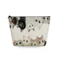 Borsa per trucco con stampa di gatti carini, trousse cosmetica portatile in tela. - Simpatico Gruppo di Gatti (sn3586)