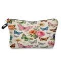 Borsa cosmetica impermeabile con stampa di farfalle e fiori, custodia per trucco portatile. - Colorato Farfalla Floreale Stampa Integrale(hzk2703)
