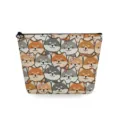 Borsa cosmetica carina con stampa Shiba Inu cartone animato custodia da viaggio portatile. - Animale Domestico Cartone Animato Shiba Inu Gatto (sn3590)