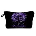 Nahaufnahme des lila Schmetterlingsbaum-Drucks mit feinem Reißverschluss und Stoff. - Schwarzer Hintergrund Violett Schmetterling Baum Druck(hzk2707)