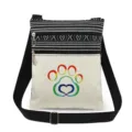 Sac bandoulière en toile avec motif patte arc-en-ciel et double fermeture éclair pratique. - Style Patte de Chat Arc-en-ciel (xk4377)