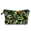 Aquarell Schmetterling Kosmetiktasche, tragbare Make-up Tasche für den täglichen Gebrauch. - Aquarell Schmetterling Und Floral Schwarzer Hintergrund Druck(hzk2709)