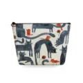 Grazioso borsa cosmetica stampa gatto stile acquerello custodia trucco con cerniera - Gatto e Uccellino Rosso (sn3594)