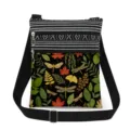 Close-up detail of the canvas crossbody bag featuring vibrant dragonfly and autumn leaf print. - Autumn Leaves Dragonfly Print Style (xkk2817)