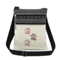 Sac bandoulière en toile avec motif de patte florale, double fermeture et sangle réglable. - Style Patte de Chat Floral (xk4389)