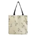 Cute horse print canvas shoulder bag, casual large capacity shopping tote for women. - Line Drawing Horse (hmk2626)