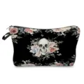 Totenkopf Print Kosmetiktasche Wasserdicht Reise Make up Etui Kulturbeutel Clutch - Aquarell Totenkopf Floral (hzk2769)