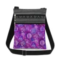 Double zipper colorful floral crossbody bag small shoulder bag with adjustable strap. - Purple Printed Texture (xk6517)