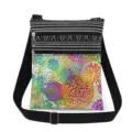 Colorful floral print crossbody bag with double zippers and adjustable strap for daily use. - Colorful Floral Patchwork Style (xk6523)