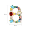 Kleurrijke Zirkonia Letter B Hanger Koperen Ketting Sieraden DIY Accessoire 20x13mm - Letter B / 20mmx13mm