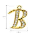 Goldener Buchstabe B Anhänger Mikro Zirkonia Pavé DIY Schmuck Accessoire 16x15mm - Buchstabe B (TC255-002-J)