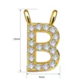 Gold Buchstabe B Anhänger Halskette Zubehör glänzende Zirkonia Kristalle 13mm Schmuck - Buchstabe B Anhänger (TC255-054-J) / 5 Stück / Gold