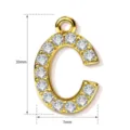 Vergulde kristallen letter C hanger sieraden accessoire 10x7mm voor ketting DIY knutselen - Letter C