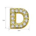 Gedetailleerd uitzicht op een gouden letter D hanger met prachtige zirkonia stenen. - Letter D Hanger (TC255-030-J)