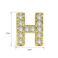 Gedetailleerd overzicht gouden letter H hanger, schitterende zirkonia, 7x6mm maat. - Letter H Hanger (TC255-034-J)