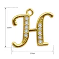 Vergoldeter Buchstabe H Anhänger mit Zirkonia Steinen. Elegantes Schmuckstück 16x17mm. - Buchstabe H (TC255-001-J)