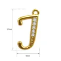 Goldener Buchstabe J Anhänger Halskette Charm mit funkelnden Zirkonia Steinen verziert. - Buchstabe J (TC255-010-J)