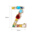 Z letter copper pendant with colorful cubic zirconia stones, elegant jewelry accessory detail. - Letter Z / 23mmx15mm