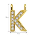 Goldener Buchstabe K Zirkon Anhänger DIY Halskette Armband Ohrring Schmuck Zubehör - Buchstabe K Anhänger (TC255-063-J) / 5 Stück / Gold