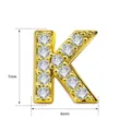 Detailopname van een vergulde letter K hanger versierd met sprankelende zirkonia stenen. - Letter K Hanger (TC255-037-J)