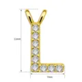 Vergoldeter Buchstabe L Anhänger mit Zirkonia, ideal für DIY Halsketten und Armbänder Zubehör. - Buchstabe L Anhänger (TC255-064-J) / 5 Stück / Gold