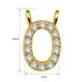 Goldener Buchstabe O Anhänger mit funkelnden Zirkonia Steinen für DIY Halsketten und Armbänder. - Buchstabe O Anhänger (TC255-067-J) / 5 Stück / Gold