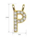 Goldener Buchstabe P Anhänger Detail, funkelnde Zirkonia Steine, vielseitiger DIY Schmuck. - Buchstabe P Anhänger (TC255-068-J) / 5 Stück / Gold
