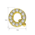 Prachtige Gouden Zirkoon Letter Q Hanger Detail Weergave 7mm Maat DIY Ketting Accessoire - Letter Q Hanger (TC255-043-J)