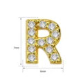 Vergulde koperen letter R hanger met sprankelende zirkonia stenen DIY sieraden accessoire. - Letter R Hanger (TC255-044-J)