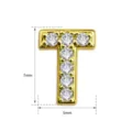 Verguld koperen letter T hanger met schitterende zirkonia stenen voor DIY sieraden maken. - Letter T Hanger (TC255-046-J)
