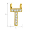 Goldfarbener Buchstabe T Zirkonia Anhänger glänzender Charm für DIY Halskette Schmuck - Buchstabe T Anhänger (TC255-072-J) / 5 Stück / Gold