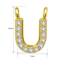 Vergoldeter U-formiger Zirkon Anhanger fur DIY Halsketten und Schmuck Zubehor Teile. - Buchstabe U Anhänger (TC255-073-J) / 5 Stück / Gold