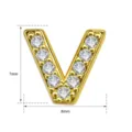 Vergulde letter V hanger met zirkonia, 7x8mm sieraden accessoire voor DIY ketting. - Letter V Hanger (TC255-048-J)