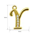 Gouden letter Y hanger met sprankelende zirkonia stenen, elegant sieraden accessoire. - Letter Y