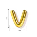Goldene Buchstabe V Anhänger Detailansicht, kompakte 8x7mm Größe, glänzendes Schmuckzubehör. - Buchstabe V (TC255-574-J) / 5 Stück