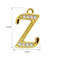Goldener Buchstabe Z Anhänger Charms mit glitzernden Zirkonia Steinen für DIY Schmuckherstellung. - Buchstabe Z
