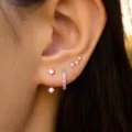 Rose Gold Multi Piercing Earring Set CZ Crystal Studs Elegant Minimalist Jewelry Gift - Rose Gold Style (Style 7)