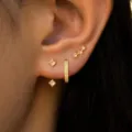 Gold-plated copper multi-piece pink crystal stud earrings set for women variant style - Gold Tone Pink Orange Rhinestone Style (Style 25)