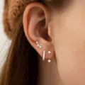 Pearl stud earrings set multi-piece copper metal hoop earrings for women daily fashion jewelry - Artificial Pearl Hoop Style (Style 39)
