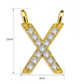 Verguldeter Buchstabe X Anhänger besetzt mit funkelnden Zirkonia Steinen, 12x8mm für DIY Schmuck. - Buchstabe X Anhänger (TC255-075-J) / 5 Stück / Gold