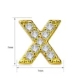 Verguld messing zirkonia letter X bedel hanger voor DIY ketting sieraden accessoire - Letter X Hanger (TC255-050-J)