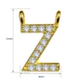 Goldfarbenes Buchstabe Z Anhänger Charms besetzt mit klaren Zirkonia Steinen für DIY Schmuck. - Buchstabe Z Anhänger (TC255-077-J) / 5 Stück / Gold