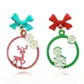 Christmas bow reindeer snowflake stud earrings festive holiday jewelry cute dangling gift accessories - Christmas Elements Style Set (EHLT-25814-CAIS)