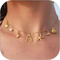 Elegante collana con ciondoli d'oro boho con lettera A e conchiglie per lo stile estivo. - Stile 1-Lettera A(A) / Oro