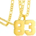 Collana con ciondolo numero 83 oro in acciaio inossidabile gioiello da sport per donna uomo - Numero 00 / Oro